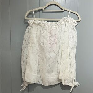 NWT Lilly Pulitzer White Jamielynn Longsleeve Blouse Size Medium